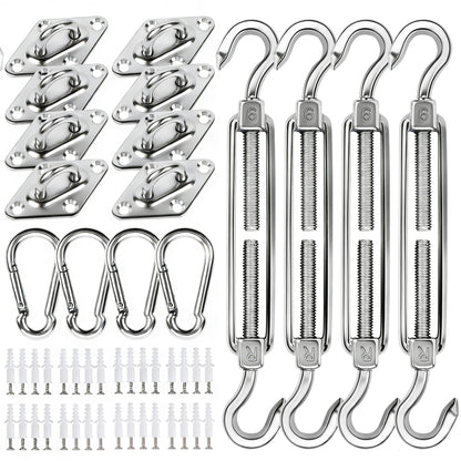 YOFIT Shade Sail Hardware Kit 6 inch for Triangle Rectangle Sun Shade Sail Installation, 304 Grade Stainless for Garden Outdoors, 80 Pcs