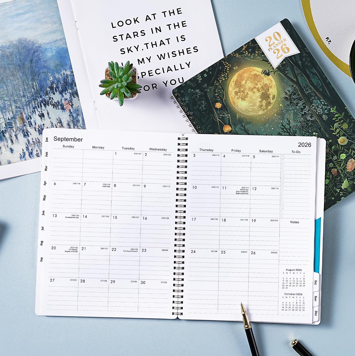 2026 Planner - Planner 2026, JAN 2026 - DEC 2026, 2026 Planner Weekly and Monthly, 2026 Calendar Planner, 9" x 11", Tabs, Spiral Binding, Back Pocket