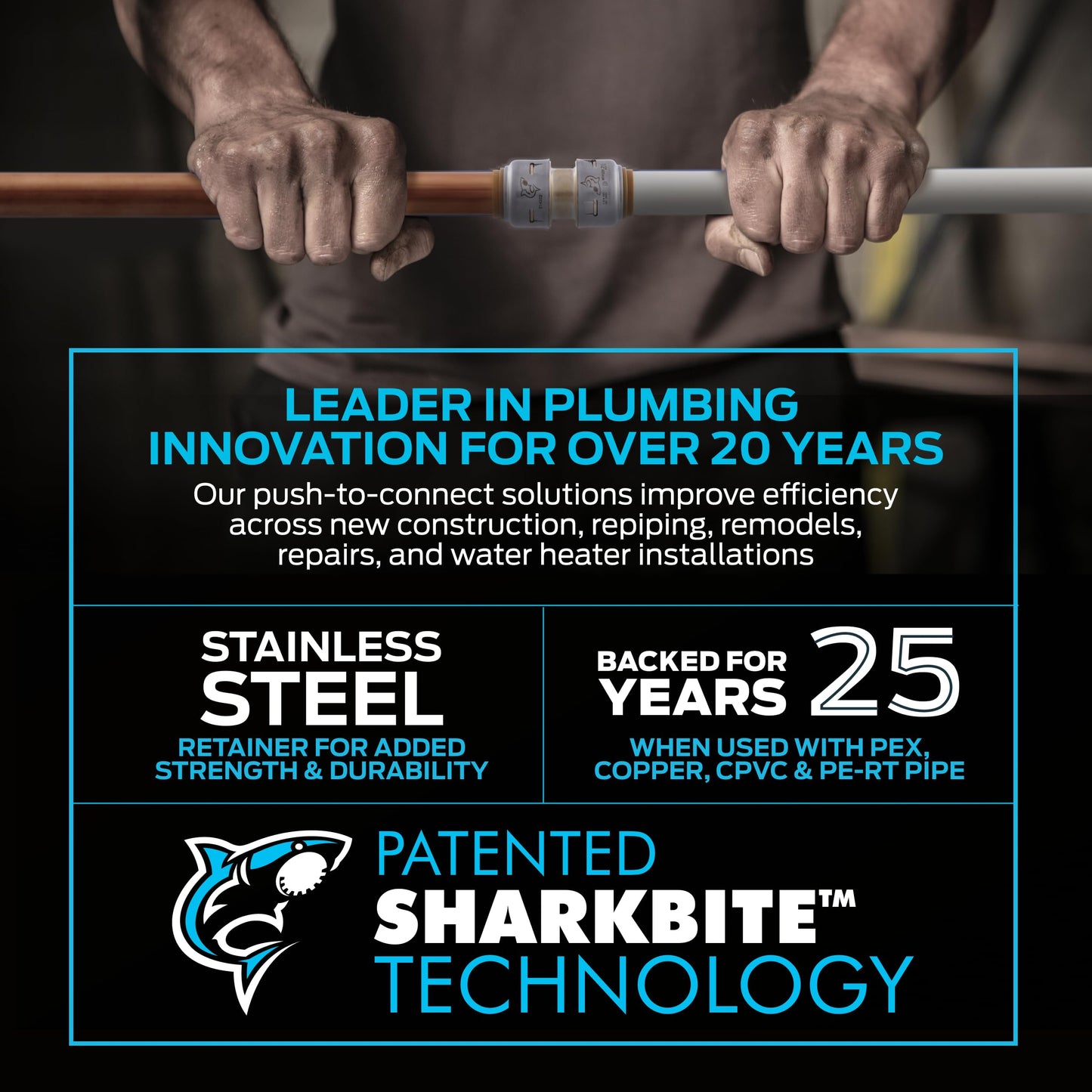 Sharkbite Max 1 x 1 Inch FNPT Adapter, Push-to-Connect Brass Plumbing Fitting, UR094A