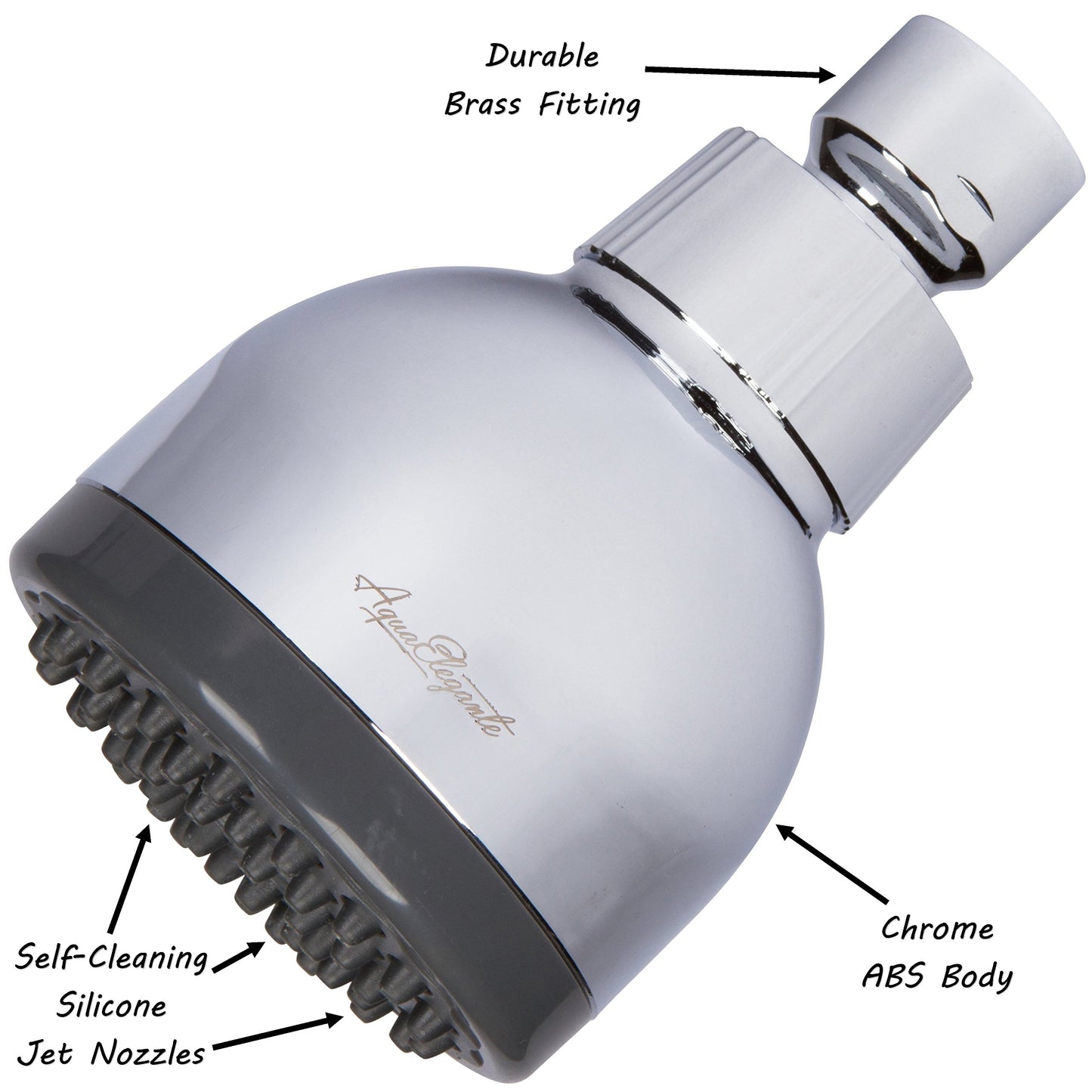 Aqua Elegante 3 Inch High Pressure Shower Head - Best Pressure Boosting, Wall Mount, Bathroom Showerhead for Low Flow Showers, 2.5 GPM - Chrome