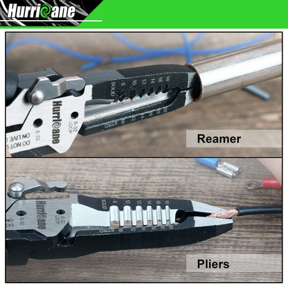 HURRICANE 6-in-1 Wire Stripper Tool, Wire Strippers, Crimping Tool, Wire Cutter Stripping Tool, Multifunctional Electrical Pliers for Cable Stripper, Wire Crimper(8-18 AWG Solid, 10-20 AWG Stranded)