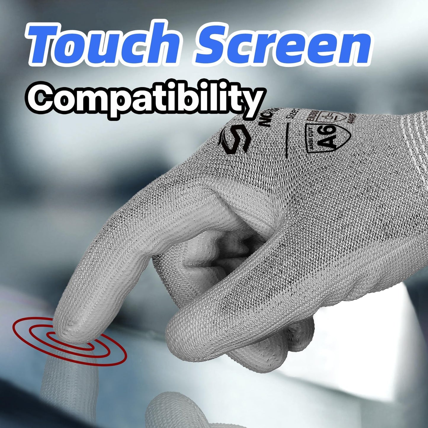 Schwer 3 Pairs Cut Resistant Gloves ANSI A6 Cut Proof Work Gloves, Touchscreen, for Men and Women Used to Woodworking, Glass Cutting, Construction, Cargo Handling, Material Sorting, Car Repair (L)