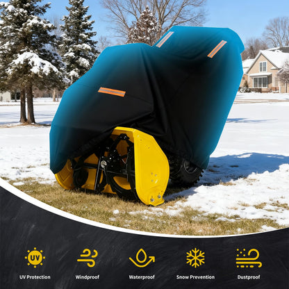 Snow Blower Cover, 300D Durable Oxford Farbic, Fit for Most Snowblowers, with Reflective Strip -Weather Protection Outdoor and Indoor use (Black)
