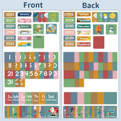 Yoink 46 Pockets Classroom Calendar Pocket Chart with 77 Cards, Daily Monthly Learning Calendar for Circle Time Weather Seasons, Preschool Kindergarten Homeschool Must Have, Teacher Supplies (White)