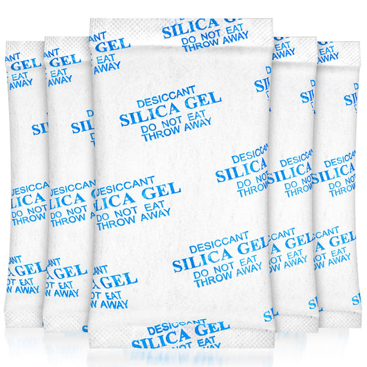 Yeather 50 Gram 20 Packets Silica Gel Packets - Food Safe Reusable Desiccant Moisture Absorbers Dehumidifiers for Spices, Jewelry, Shoeboxes, Electronics Storage