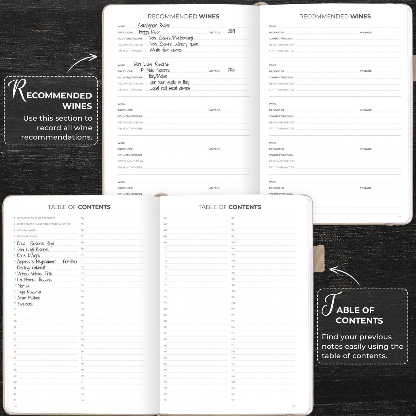 Clever Fox Wine Journal for Wine Tasting – Guided Wine Diary & Log Book with Tasting Instructions, Aroma Wheel, Food Pairing & Glass Guide – 132 Entries, Hardcover, A5 Size (Seashell)