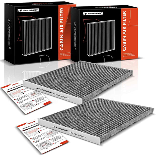 A-Premium 2-PC Cabin Air Filter with Activated Carbon Compatible with Ford Edge, Fusion & Lincoln Continental, MKX, MKZ, Nautilus, 2013-2023, Replace# DG9Z19N619A