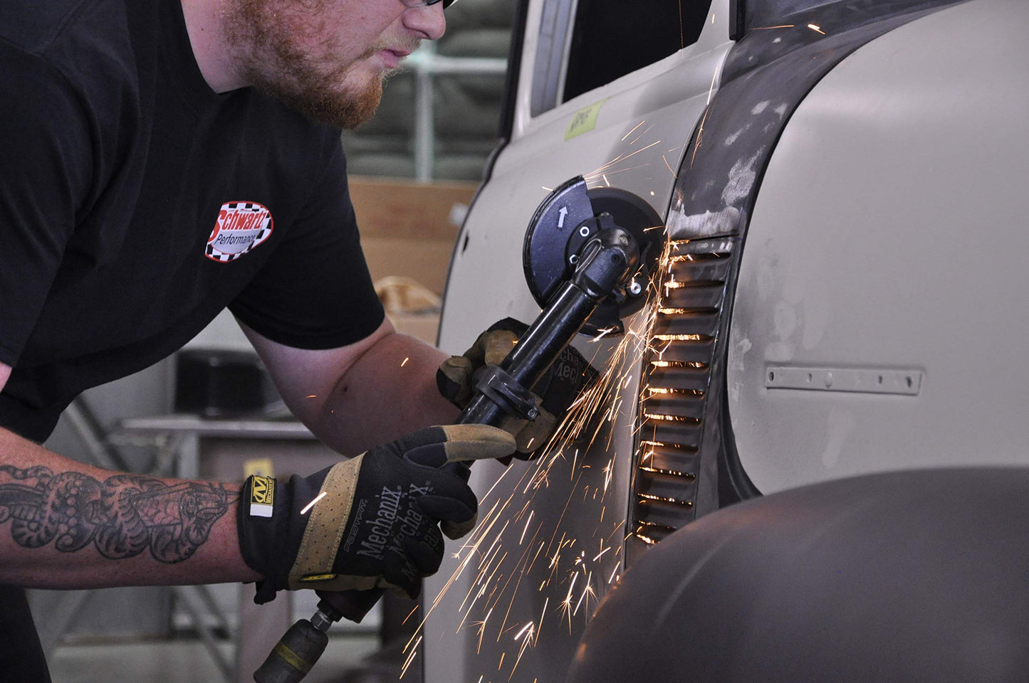 Mechanix Wear: Material4X FastFit Synthetic Leather Work Gloves - Abrasion Resistant (Small, Brown/Black)