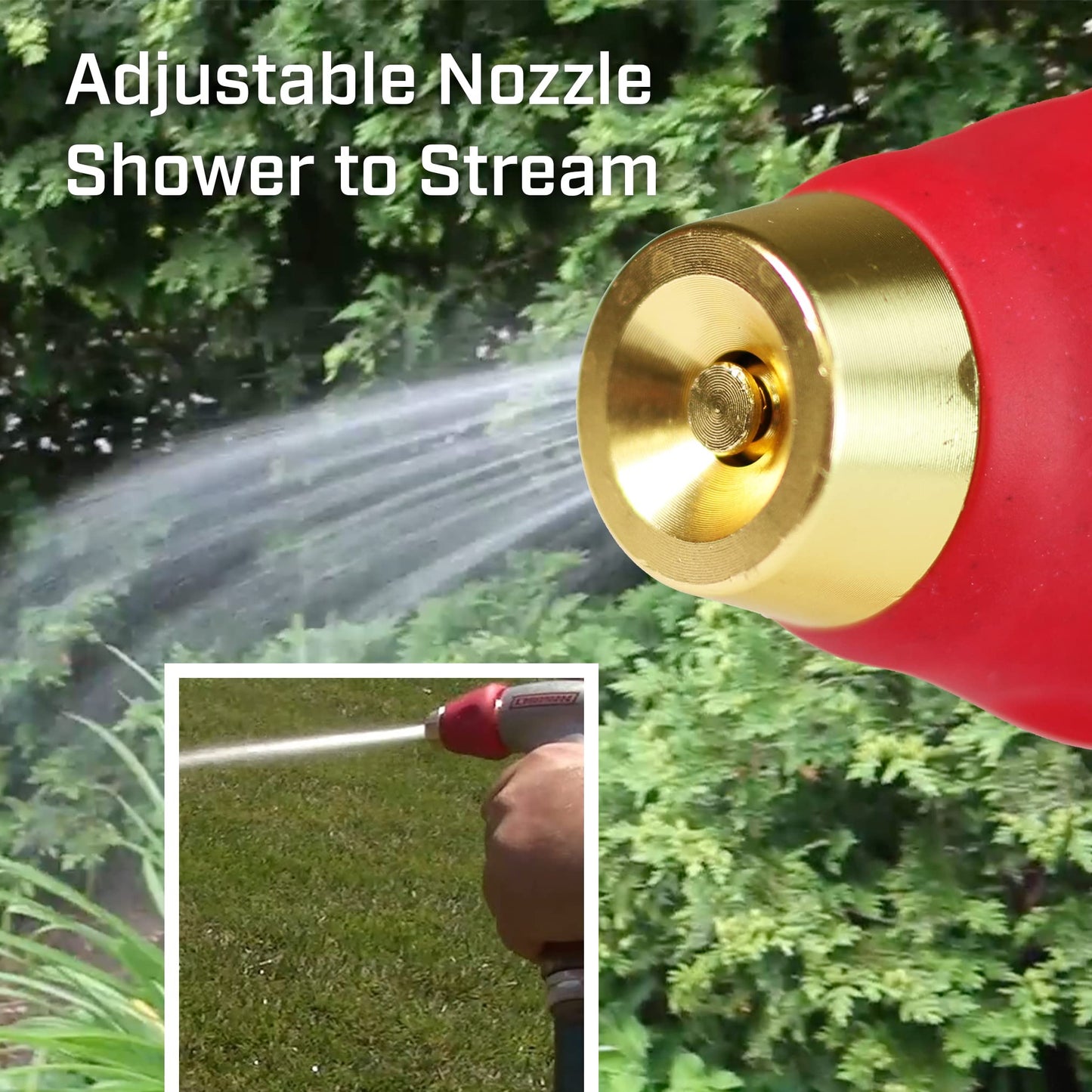 Chapin 4600 Professional Heavy Duty Galvanized Steel with Brass Tip Spray Nozzle and Ergonomic Rubber Grip, Silver/Red