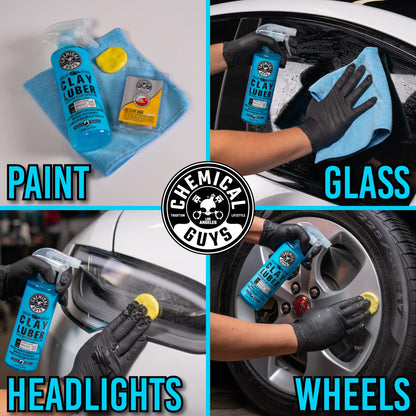 Chemical Guys OG Clay Bar & Lubber Synthetic Lubricant Kit, Light/Medium Duty, 473 ml (2 Items), Yellow