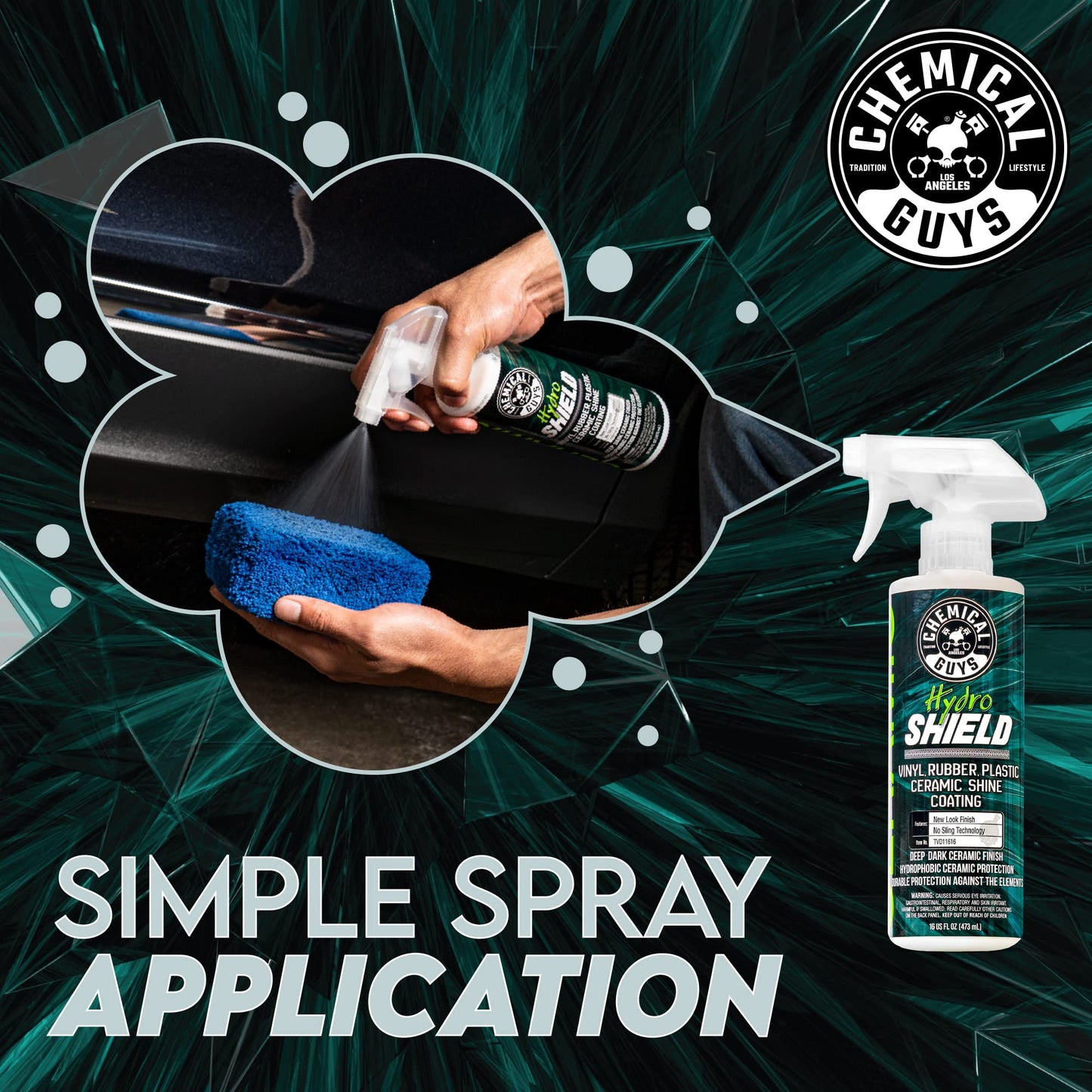 Chemical Guys HydroShield Vinyl, Rubber, Plastic Ceramic Shine Coating (Great for Interior & Exterior) Safe for Cars, Trucks, Motorcycles, RVs & More, 473 ml