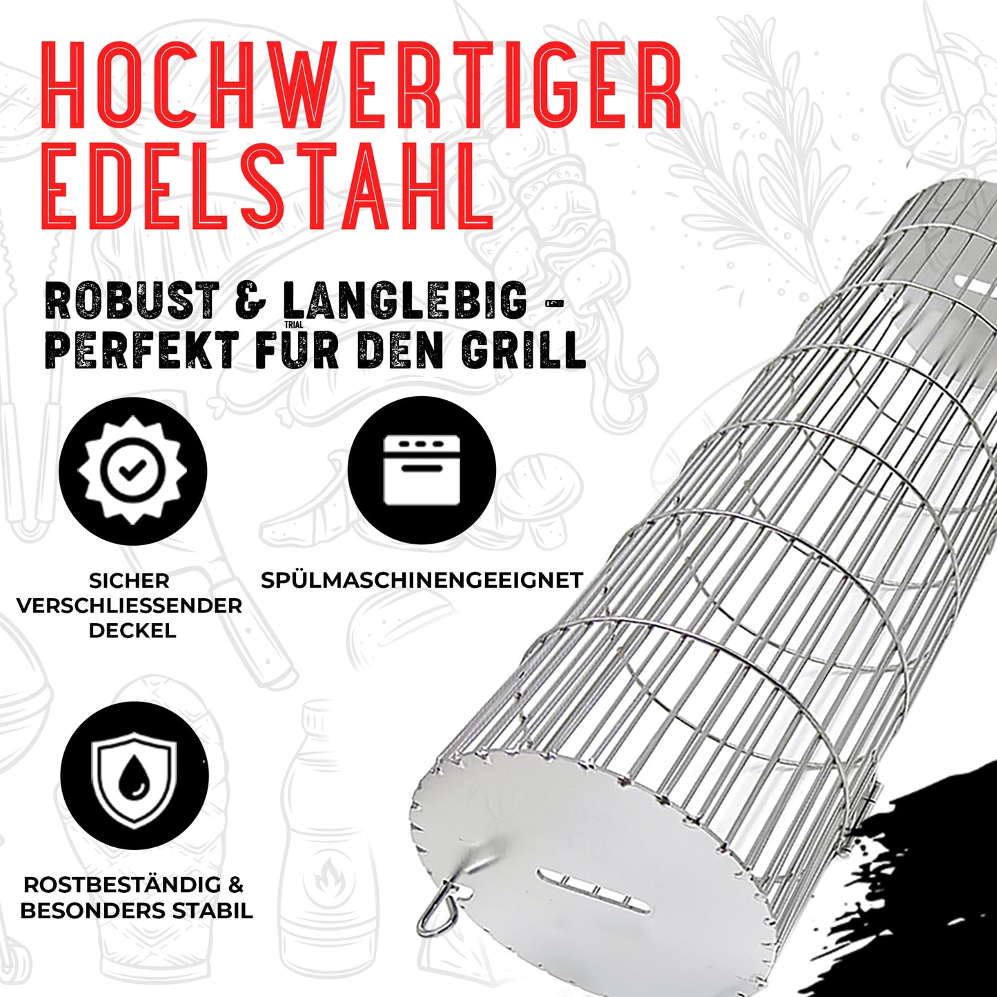 Rolling Grill Basket, New Opening Design, Extra Sturdy Cylinder Grilling Basket, Food Grade Stainless Steel, Large Portable Outdoor Camping accessories BBQ Net Rack, Cooking Griller for Fish