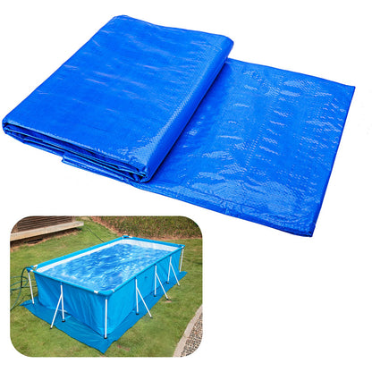 11 x 7.8 Ft Swimming Pool Ground Cloths- Rectangular Waterproof PE Swimming Pool Liner Pad - Square Above Ground Pool Mat Protector Tarpfor Protect for Above Ground Pool Prevents Punctures Pool Tarp