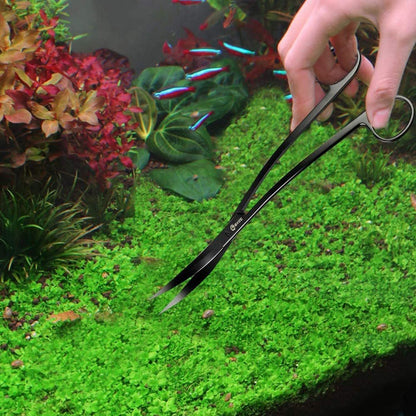 Aquarium Wave Scissors, KABASI 9.8 inch Long Stainless Steel Tank Plant Trimmer Aquascaping Tools Scissors with Carbonation Protection Coating, Perfect for Aquarium Tank Terrariums
