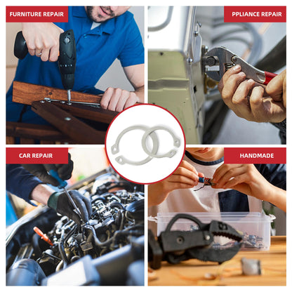 225-Pc Snap Ring Kit with Pliers - 15 Sizes (M3 to M25), 304 Stainless Steel - Essential for Canadian DIYers, Mechanics & Engineers