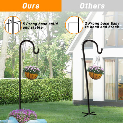 Rexwnadu Shepherd Hooks Outdoor 76 Inches for Lanterns Heavy Duty Shepherd Stand Plant Hanger Yard Hooks for Solar Lights,Bird Feeder,Wedding,Mason Jar,Planter Pot,Adjustable Height Powder Coated