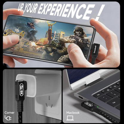3.3ft/1M 90-Degree Right Angle for Flexible & Neat Setup,Thunderbolt 4 USB-C Cable, 40Gbps Data Transfer, 240W PD Charging, 8K Video Output, Compatible with M_acBook Pro, Docking Station, Monitors