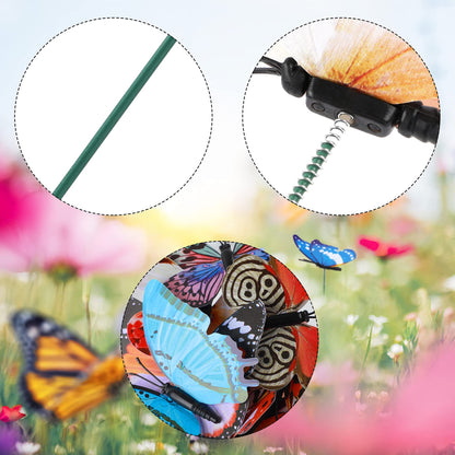 Augshy 75 PCS Butterfly Garden Decor Stakes, PVC Waterproof Gardening Art Butterfly Ornaments for Outdoor Yard Lawn Home Decoration (Luminous)