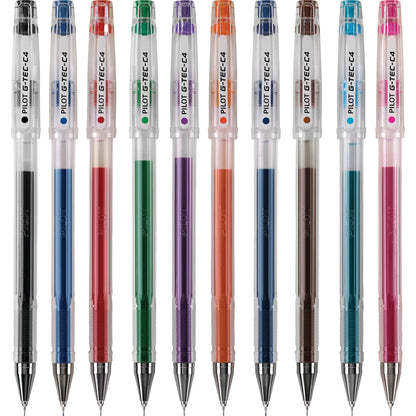 Pilot G-Tec-C Gel Rolling Ball Pens, Ultra Fine Point, Assorted Colors, 10-Pack Pouch (35484)