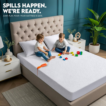 Utopia Bedding Dual Sided Mattress Protector with Waterproof Terry Top and Side Panels Twin Size, Soft and Breathable Mattress Cover, Fitted Style with Stretchable Elastic Pockets