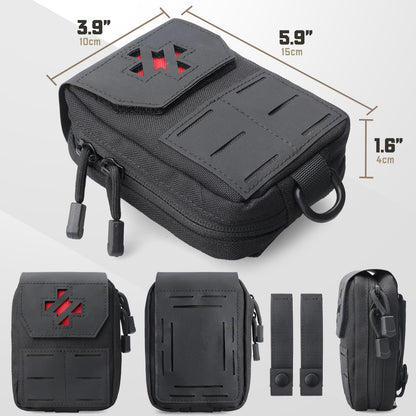 WYNEX Molle IFAK First Aid Pouch, Tactical Trauma Pouch MED EMT Belt Pouch Small Portable Utility Emergency Survival Pack with Immediate Identify Cross for Belt Vest