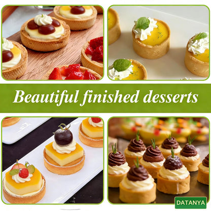 DATANYA 12Pack Tart Rings 3.15 Inch Perforated Tart Ring Stainless Steel, Round Mousse Cake Ring Metal Pastry Mold for Baking Cooking Pastries, small fruit tartet crust 8cm