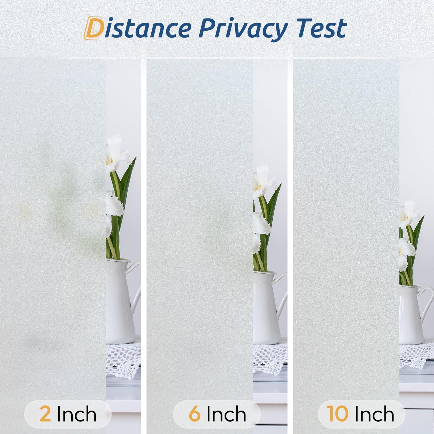 rabbitgoo Window Films for Privacy, Static Cling Frosted Glass Sticker, Non-Adhesive Privacy Film Sun Blocking Window Covering Frosting Vinyl Bathroom Sliding Glass Door, 60 x 200cm, Pure Frosted