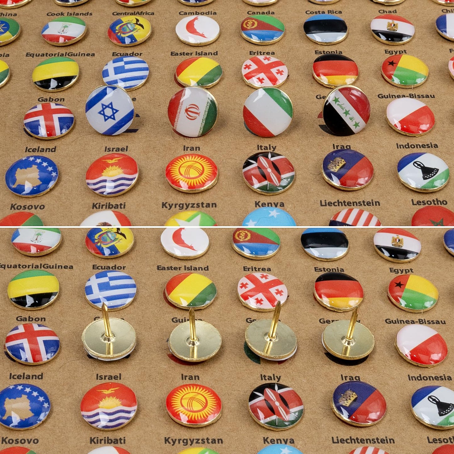 291 Pcs Country Flag Push Pins, National Flag Pin Thumb Tacks Cork Board Pin, Map Pins Cute Decorative Push Pins for Home Office Classroom Bulletin Board Travel World Map
