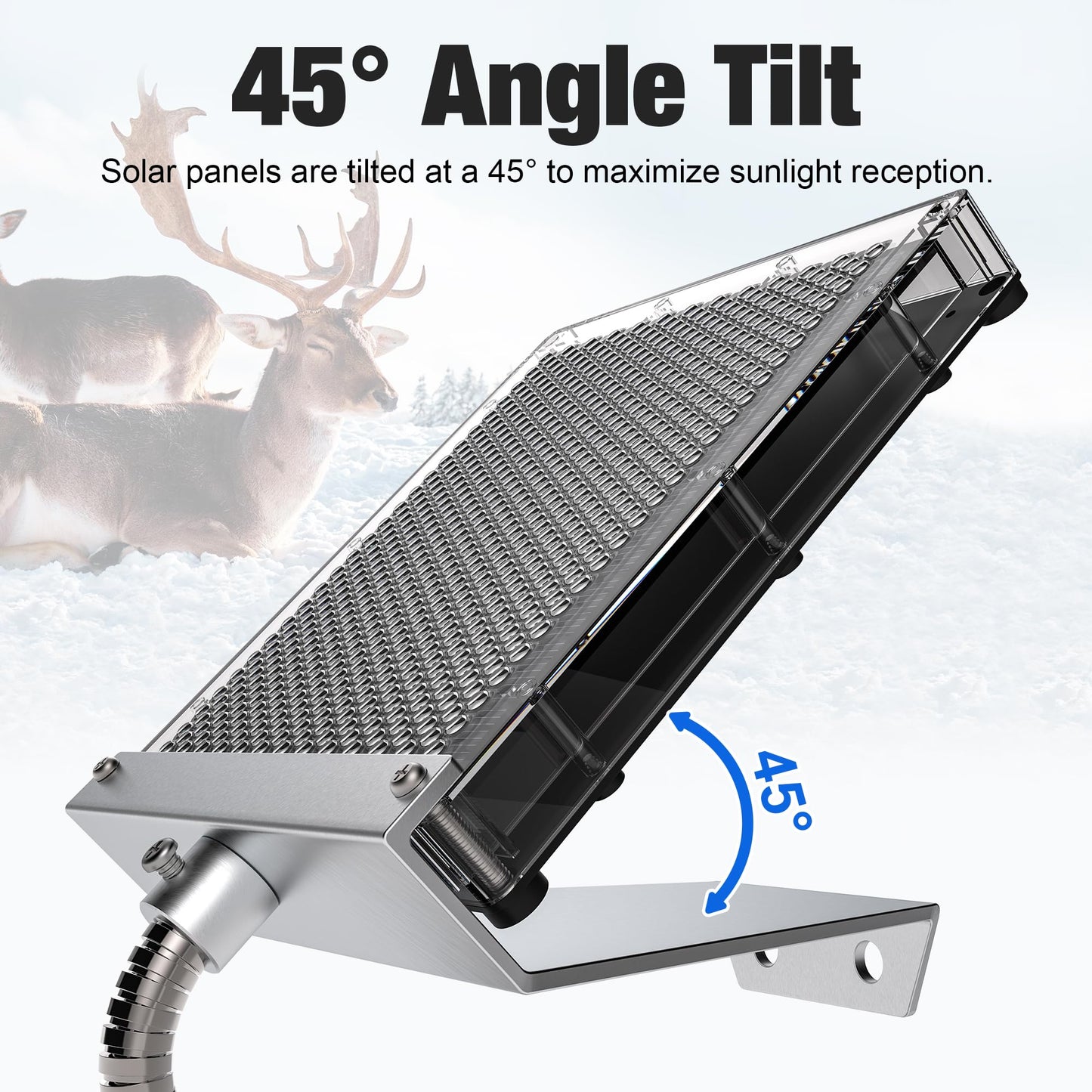 6V Solar Panel Battery Charger for Deer Feeder, 1.7W Waterproof Solar Panel with Mounting Bracket and Alligator Clips