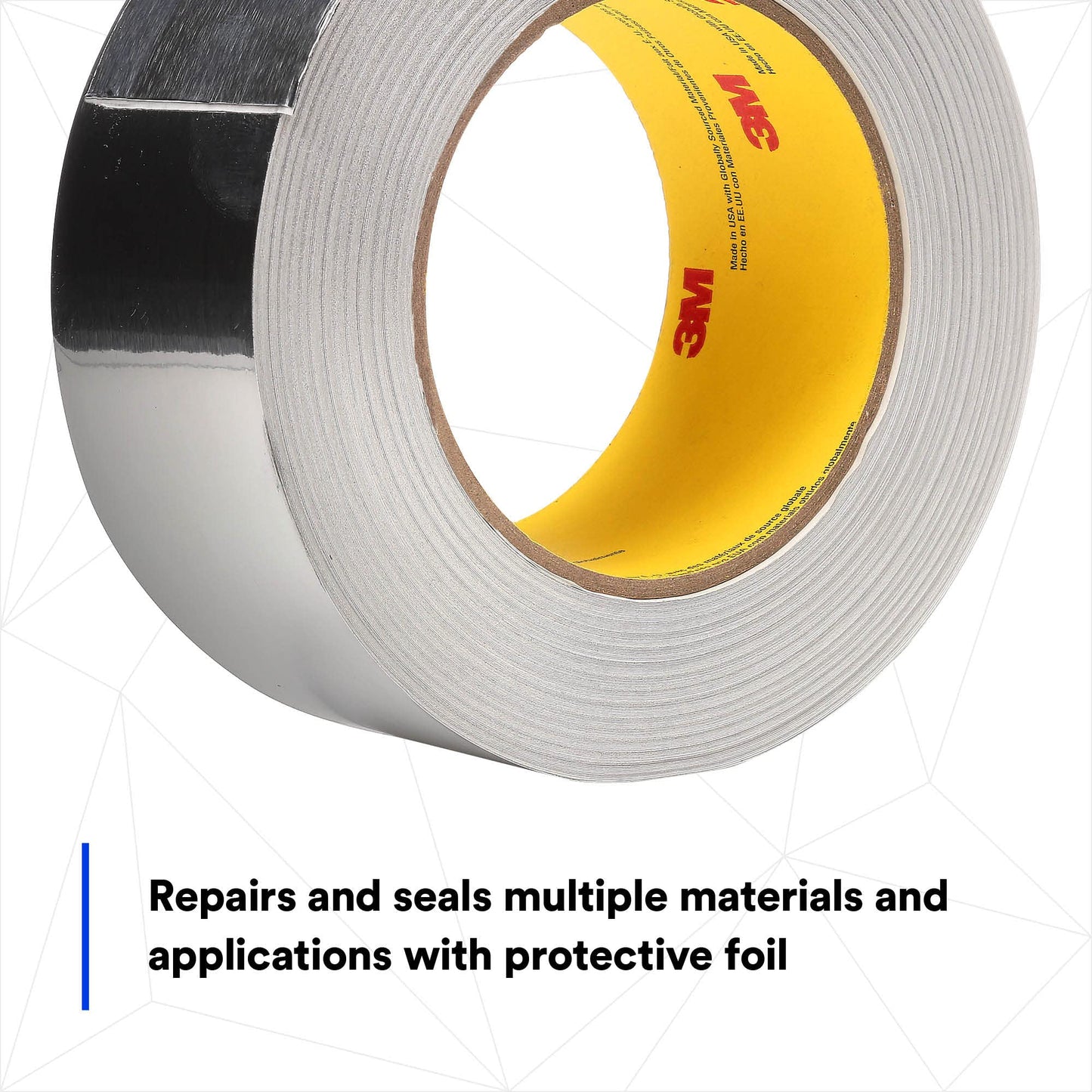 3M Linered Aluminum Foil Tape 3380 Silver, 48 mm x 45 m (Pack of 1)