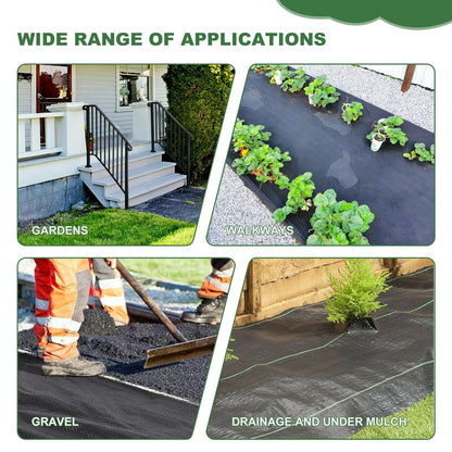 Weed Barrier Landscape Fabric, 4X50Ft Heavy Duty Woven Weed Barrier Fabric, Premium Ground Cover Weed Blocker for Landscaping, Garden, Raised Beds, Lawn, Gravel Path, Driveway