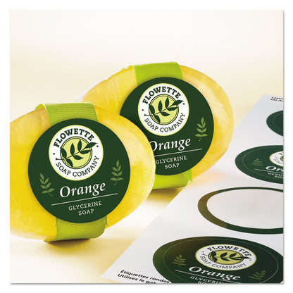 Avery Round Labels, 2" Diameter, Permanent, Glossy White, Pack of 120 Labels (22807)