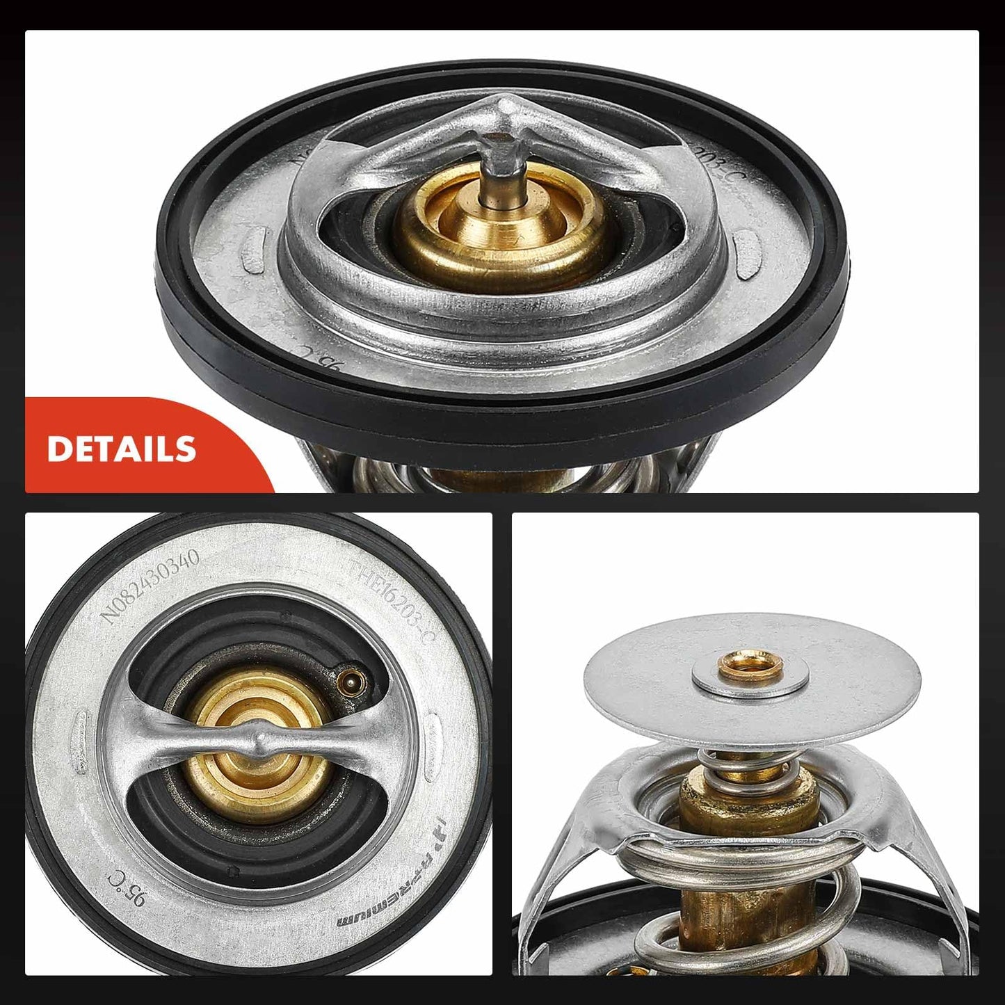 A-Premium Engine Coolant Thermostat with Seal Compatible with Ram 1500, 2500, 3500 & Jeep Grand Cherokee, Wrangler, Commander & Dodge Ram 1500 2500 3500, Charger, Durango, Challenger & Chrysler Aspen