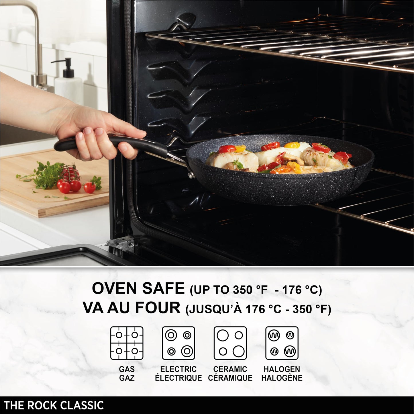 Starfrit The Rock 2.8L (3Qt) Non-Stick Saucepan - Durable Forged Aluminum - Oven Safe - PFOA Free - Easy to Clean - Black