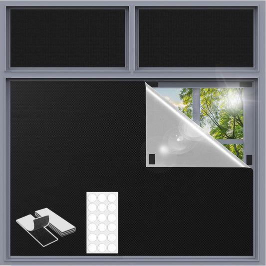 Blackout Blinds 300x145 cm,100% Blackout Curtains for Window, Portable Blackout Shades Film for Bedroom, Cut to Any Size, Temporary Black Out Blinds for Windows Cover Nursery Baby Travel RV