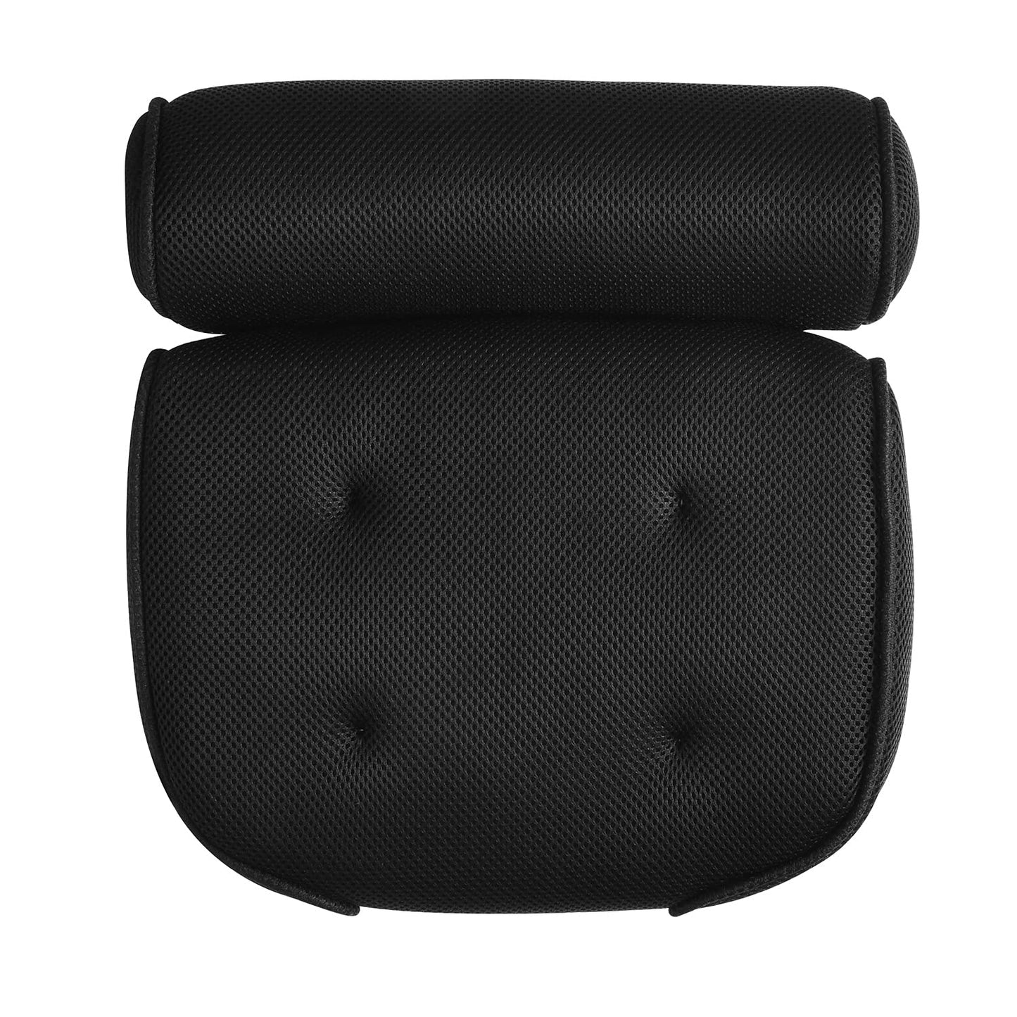 ALINK Bath Pillow Spa Bathtub Cushion Head,Neck,Shoulder and Back Support Rest with 4 Non-Slip Strong Suction Cups（Black）