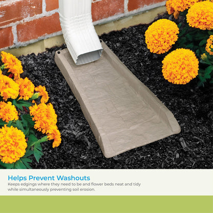 Suncast SB24 Rain Gutter Downspout Splash Block, Light Taupe