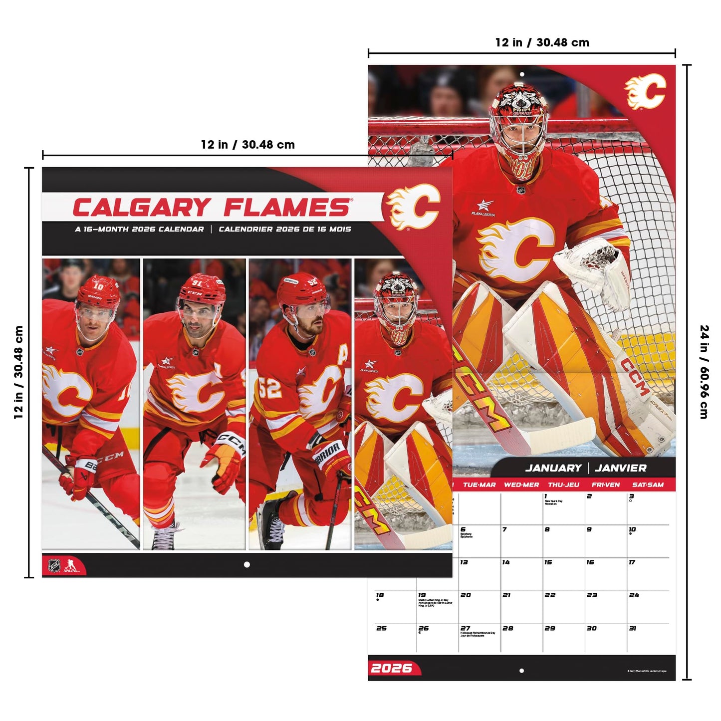 2026 Calgary Flames (Bilingual French) Wall Calendar