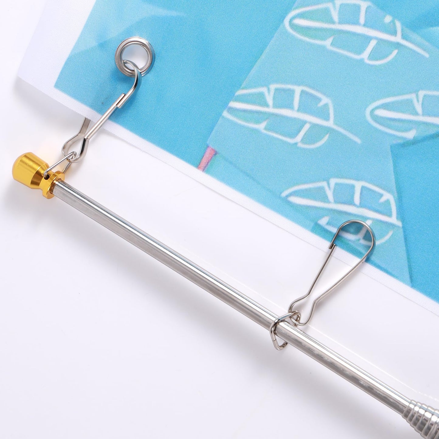2pcs 9.84ft Telescopic Handheld Flagpoles with Clips, Stainless Steel Telescopic Banner Pole Portable Tour Guide Flag Pole Pointer Stick for Teacher (Black)
