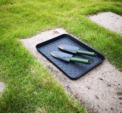 Boot Mat Tray,3 PCS Multi-Purpose 13.7" x 10.6" x 1.2" Floor Protection-Pet Bowls-Paint-Dog Bowls,Shoes, Pets, Garden - Mudroom, Entryway, Garage-Indoor and Outdoor Friendly (Black, 3Pack)