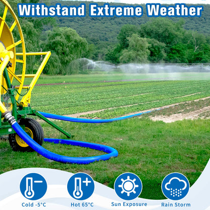 2 in x 30FT Pool Backwash Hose Heavy Duty Drain Discharge Double PVC Layflat Hose with 2 Clamps, Weatherproof Burst Resistant for Water Transfer, Sump Pump, Pool Filter, Pool Drain (9.2M,Blue)