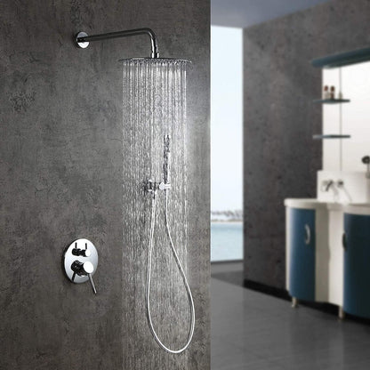 Rainfall Shower Head,8" Round Stainless Steel Rain Shower Heads with Anti-Limescale Nozzles Waterfall ShowerHead, Ultra-Thin Desigh Shower Rain Head with Adjustable Angles
