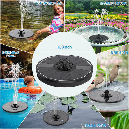 SZMP Solar Bird Bath Fountain, 3.5W Glass Panel Solar Water Fountain Pump 2000mAh Battery 4 Fixed Pipes 7 Nozzles Pool Fountain for Bird Bath Small Pond Garden Décor