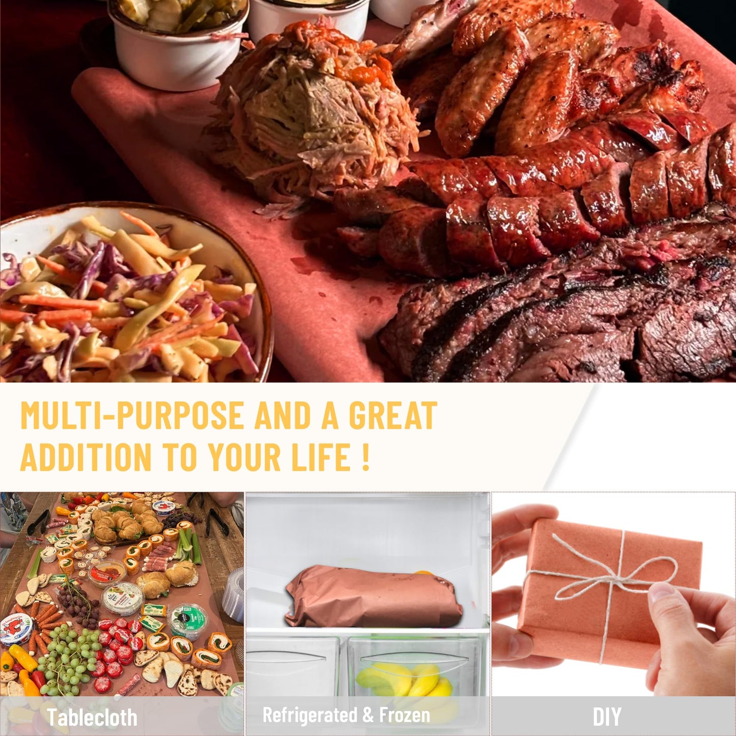 Butcher Paper for Smoking Meat Food-Grade Paper for Smoking Grilling, Unbleached, Uncoated (18in x 50ft)