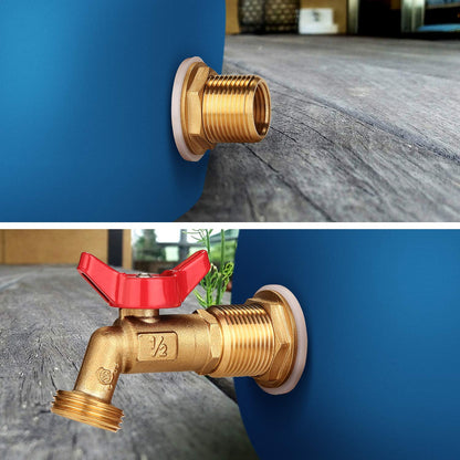 WADEO Rain Barrel Spigot Kit Brass Rain Barrel Quarter Turn Ball Valve Spigot with Bulkhead Fitting