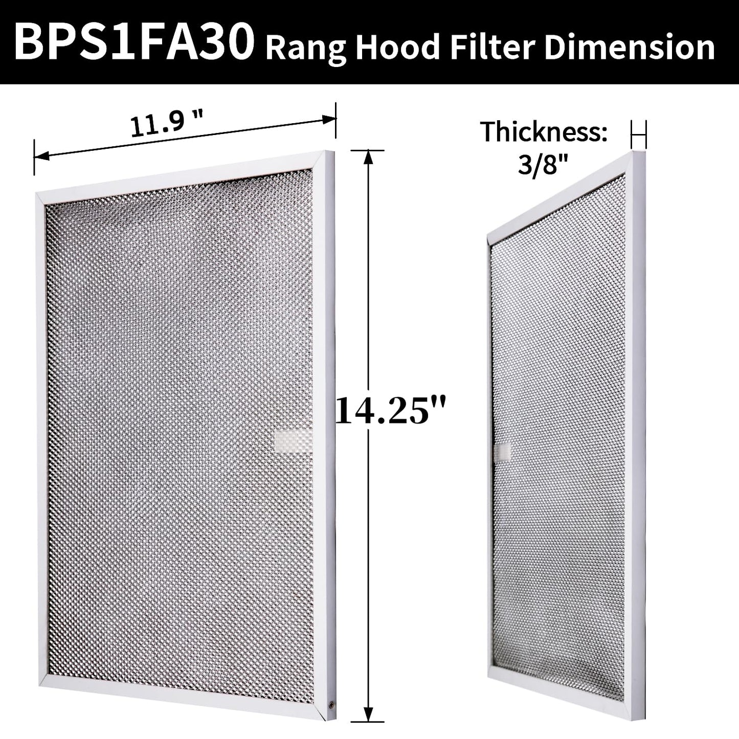 BPS1FA30 Range Hood Filter 11-3/4"X 14-1/4"X 3/8" for 30-Inch Broan Nutone QS1 WS1, Allure Grease Filter, Replaces 99010299,S99010305,AP3378953 Range Hood Filters Replacement Aluminum(2 Pack)