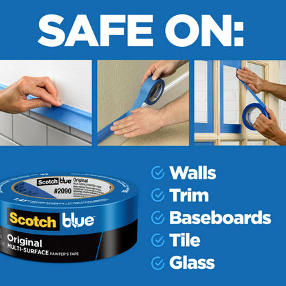 Scotch Painter's Tape 2090-36AP3 ScotchBlue Original Painter's Tape, 1.41" Width, Blue