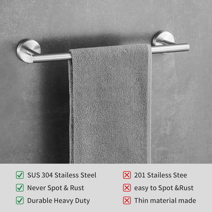 7-Piece Bathroom Accessories Set, Black Towel Rack Towel Holder Towel Bar, Towel Racks for Bathroom SUS304 Stainless Steel, Towel Holder Towel Rack Wall Mounted, Silver Towel Rack Bathroom