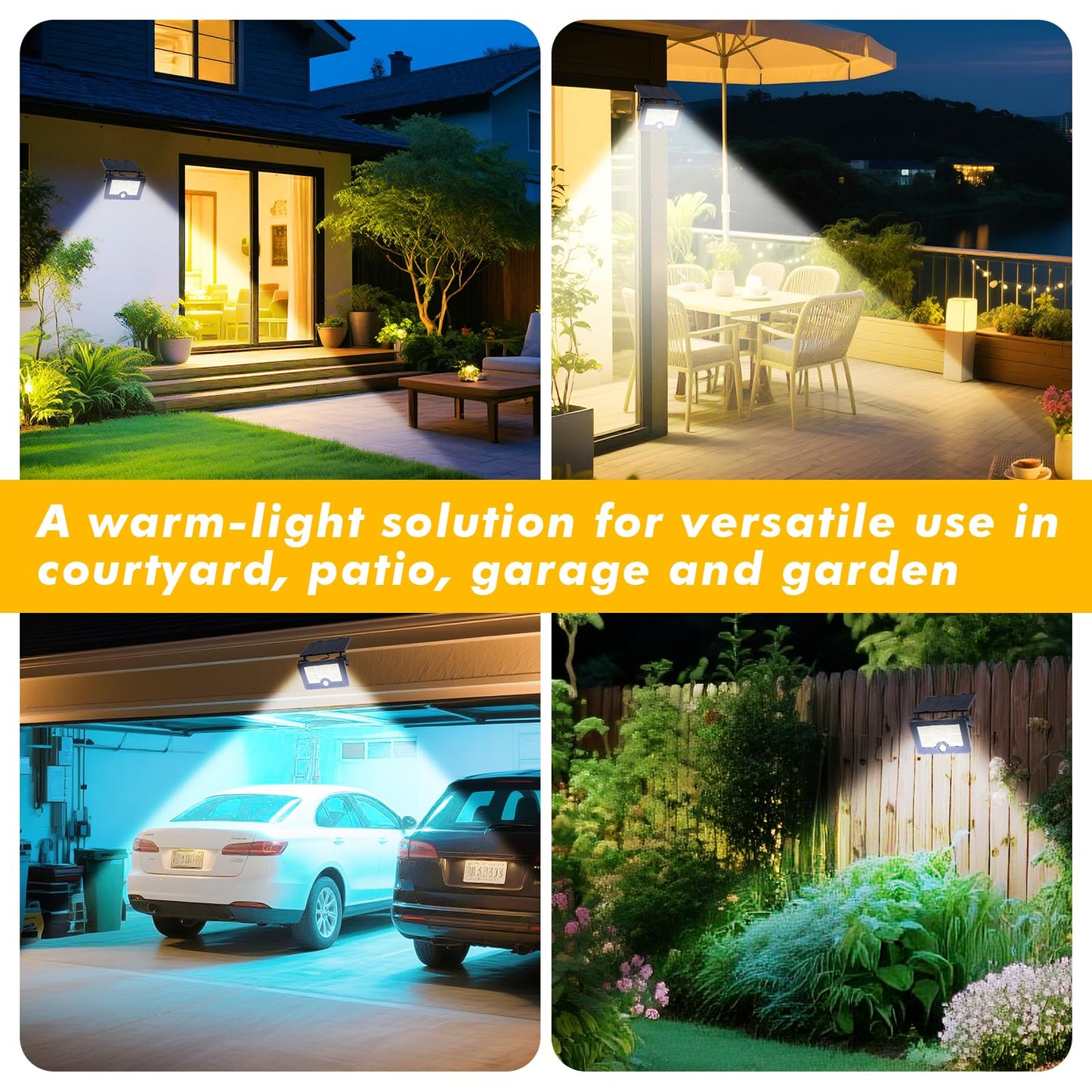 Solar Wall Lights Outdoor with Motion Sensor: Qoosea 122 LED Beads 3 Lighting Modes IP65 Waterproof 2200mAh Battery - Ideal Solar Lights for Yard Garage Patio & Garden Lighting