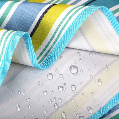 ADRIMER Large Picnic Blanket 77" x 79", Outdoor Waterproof Picnic Mat, Portable Beach Blanket for Family, Beach, Park, Camping, Hiking, Blue & White